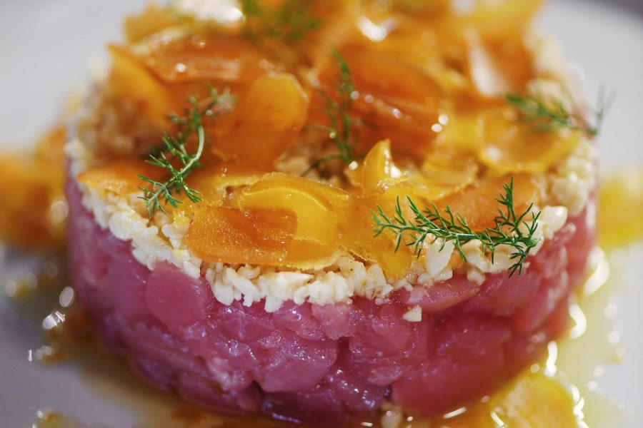 Tartare di Tonno con Pinoli e Bottarga